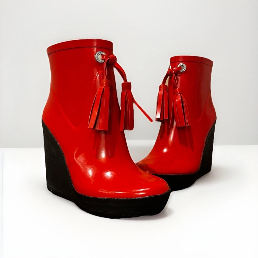 Coach Rain Boots Wedge Booties Women’s 7 Bina Red *make an offer*